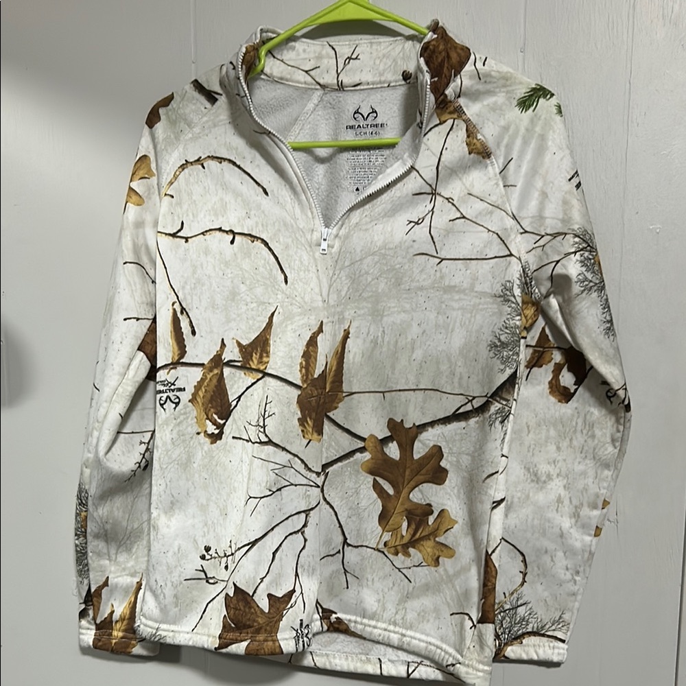 Realtree White and Brown Camo Quarter-Zip Pullover